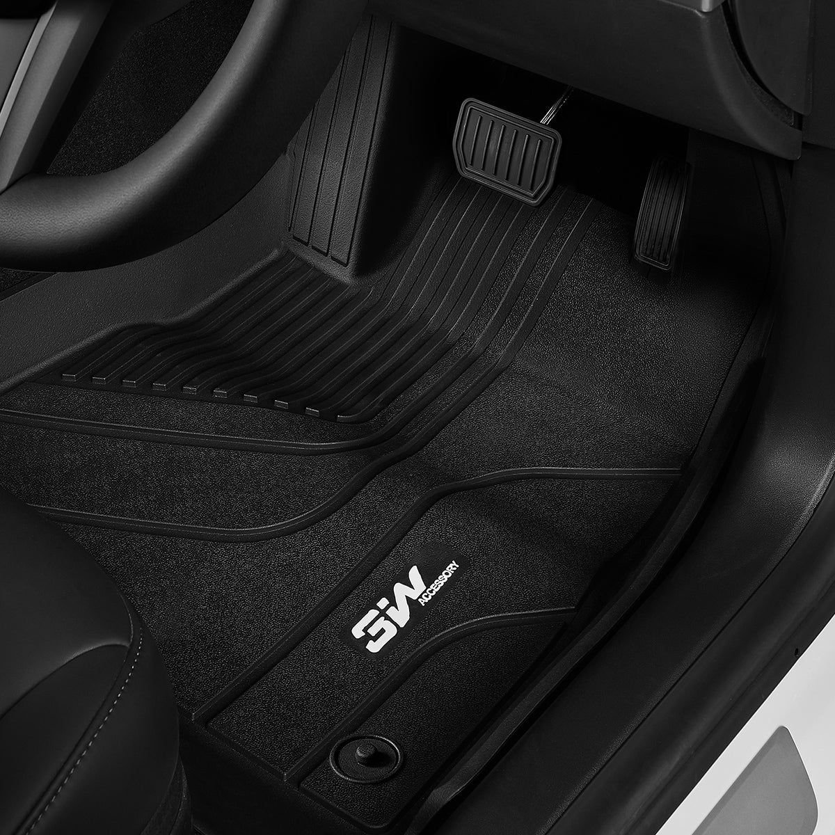 3W Double Layer Car Floor Mats for Tesla Model 3 With Carpets 2021-2023 RHD 3w