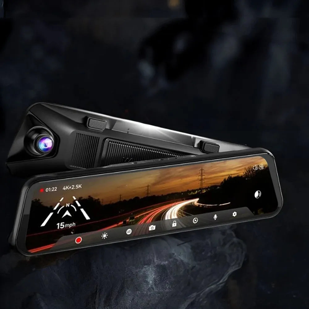 WOLFBOX G900Pro 12MP WiFi Rear View Mirror Dash Cam Smart Mirror Touch Screen RHD 3Wliners AU