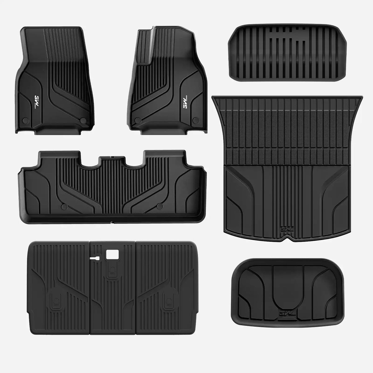 3W Custom Car Floor Mats All Weather Floor Liners, Boot Liners and Back Seat Cover Full set 9PCS for Tesla Model Y 2021-2024 RHD 3Wliners AU