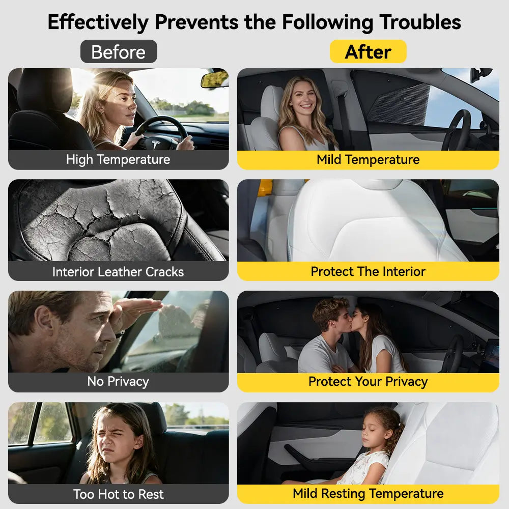 Window Sunshade for Tesla Model Y Juniper Full Set