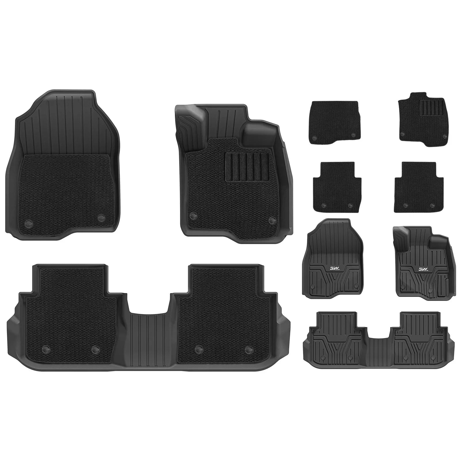 3W Double Layer Car Mats For Honda CR-V Sixth With Carpets 2023-2026