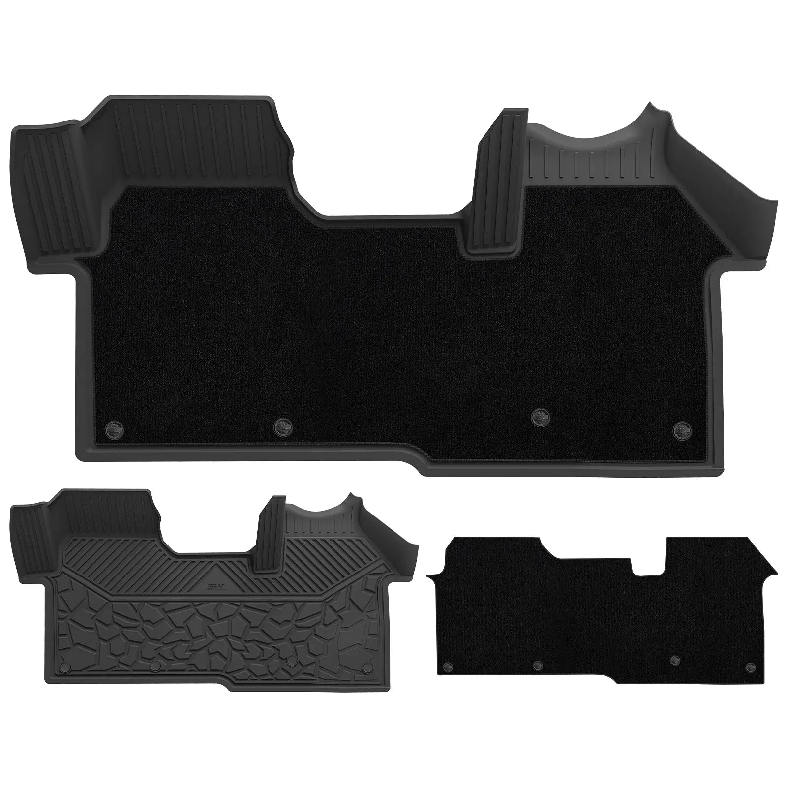 3W Double Layer Car Mats For Ford Transit With Carpets 2023-2026 RHD (Manual Transmission Only)