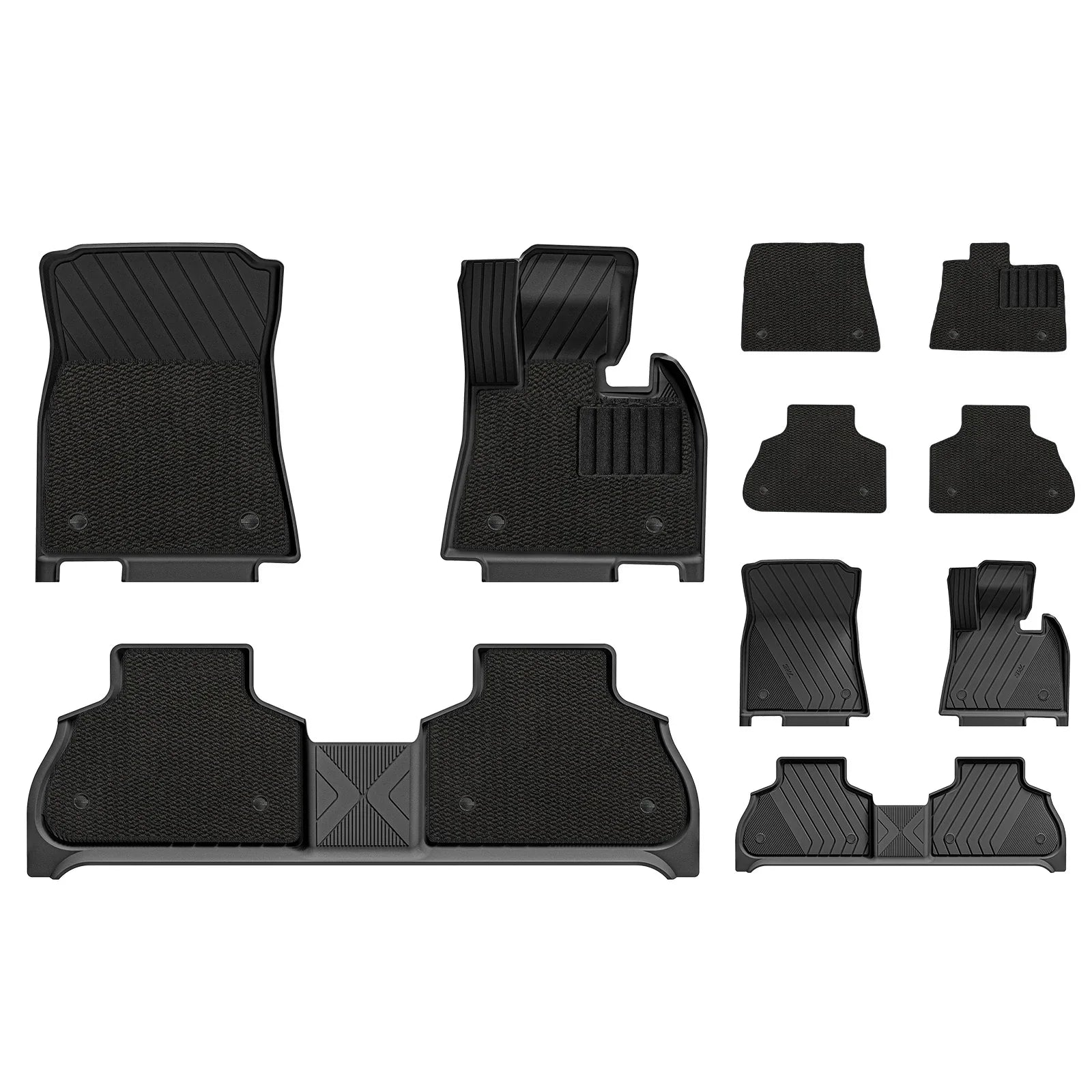 3W Double Layer Car Mats for BMW X5 G05 With Carpets 2019-2026 RHD