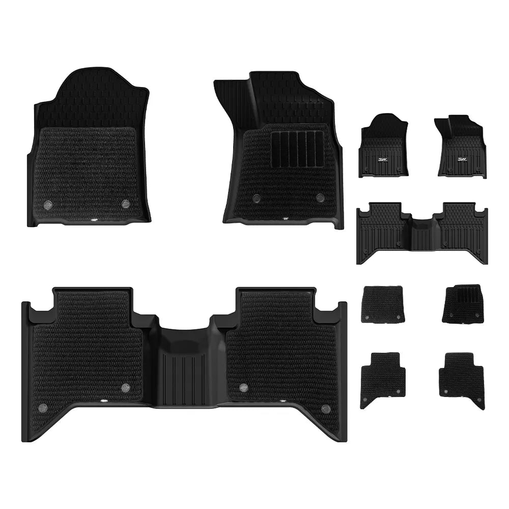3W Double Layer Car Mats for Toyota Hilux 4 Doors With Carpets RHD (Not for Manual transmission)