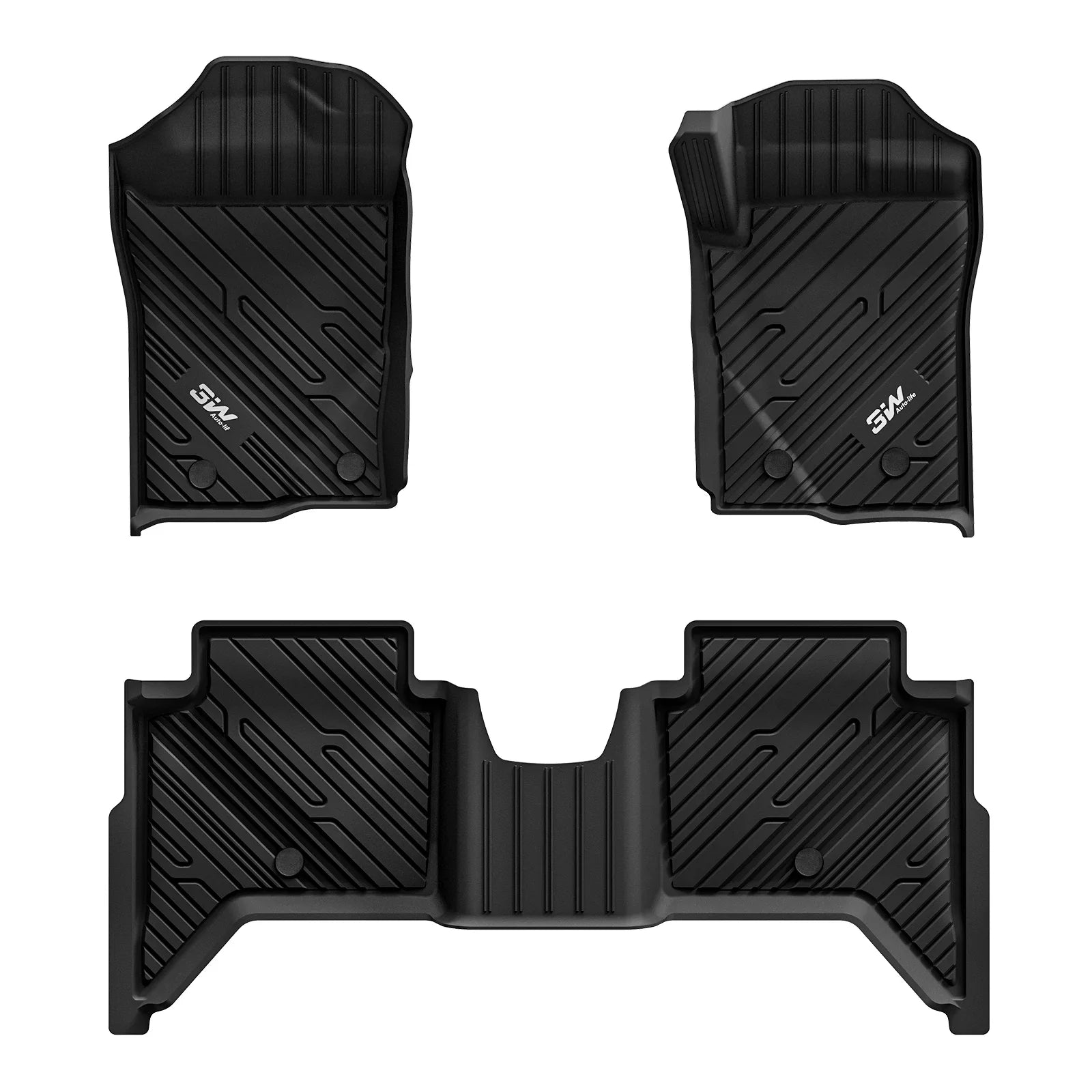 3W Car Floor Mats for Ford Ranger T9 / T6.2 2023-2026 RHD, All Weather Auto Mats