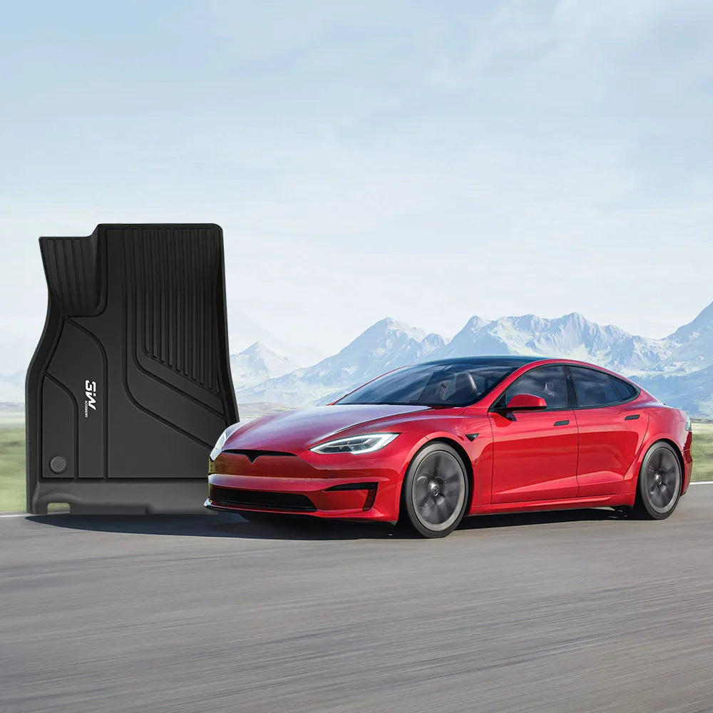 3W Custom All Weather Car Mats for Tesla Model S 2022-2026 LHD