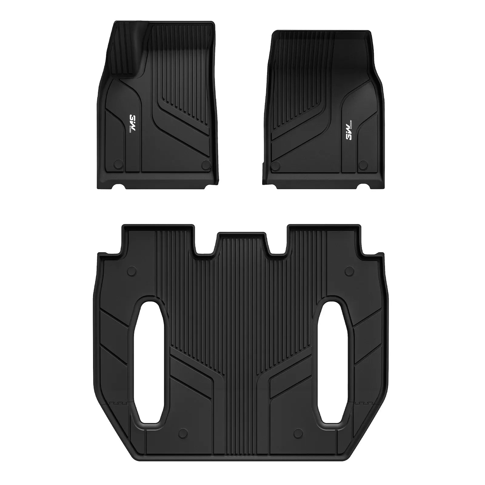 3W Custom All Weather Car Mats for Tesla Model X 6 Seat 2022-2025 LHD