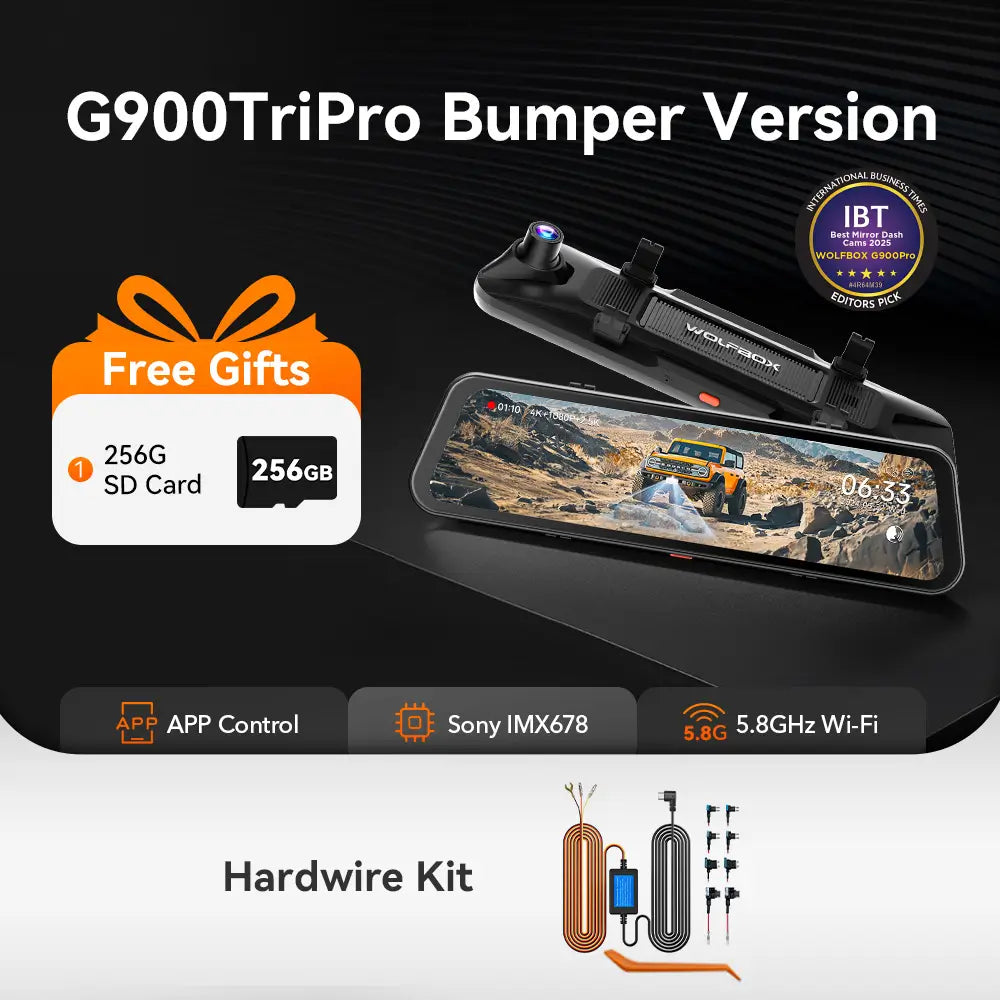 WOLFBOX G900 TriPro Bumper Version 3 Channel Rear View Mirror RHD 3Wliners AU