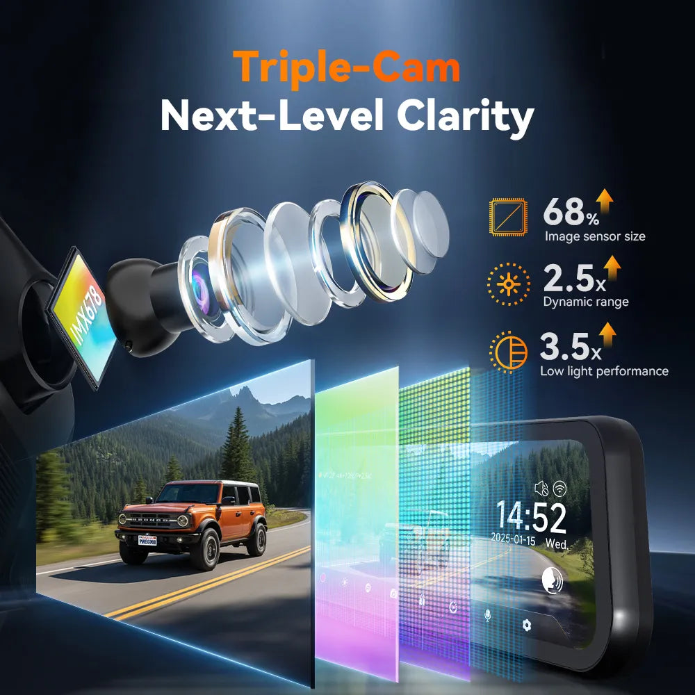 WOLFBOX G900 TriPro Bumper Version 3 Channel Rear View Mirror RHD 3Wliners AU