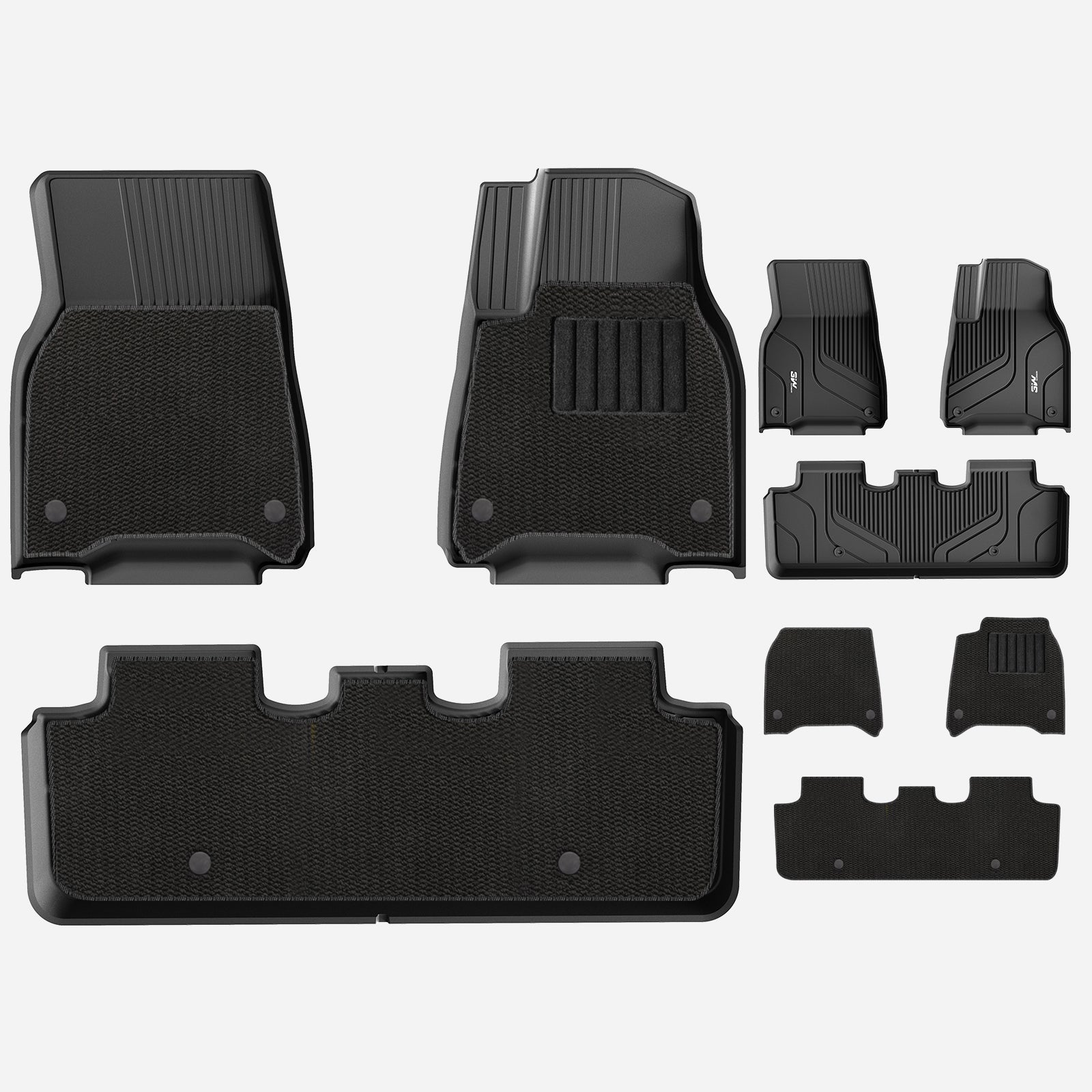 3W Double Layer Car Floor Mats for Tesla Model Y With Carpets 2020-2024 RHD