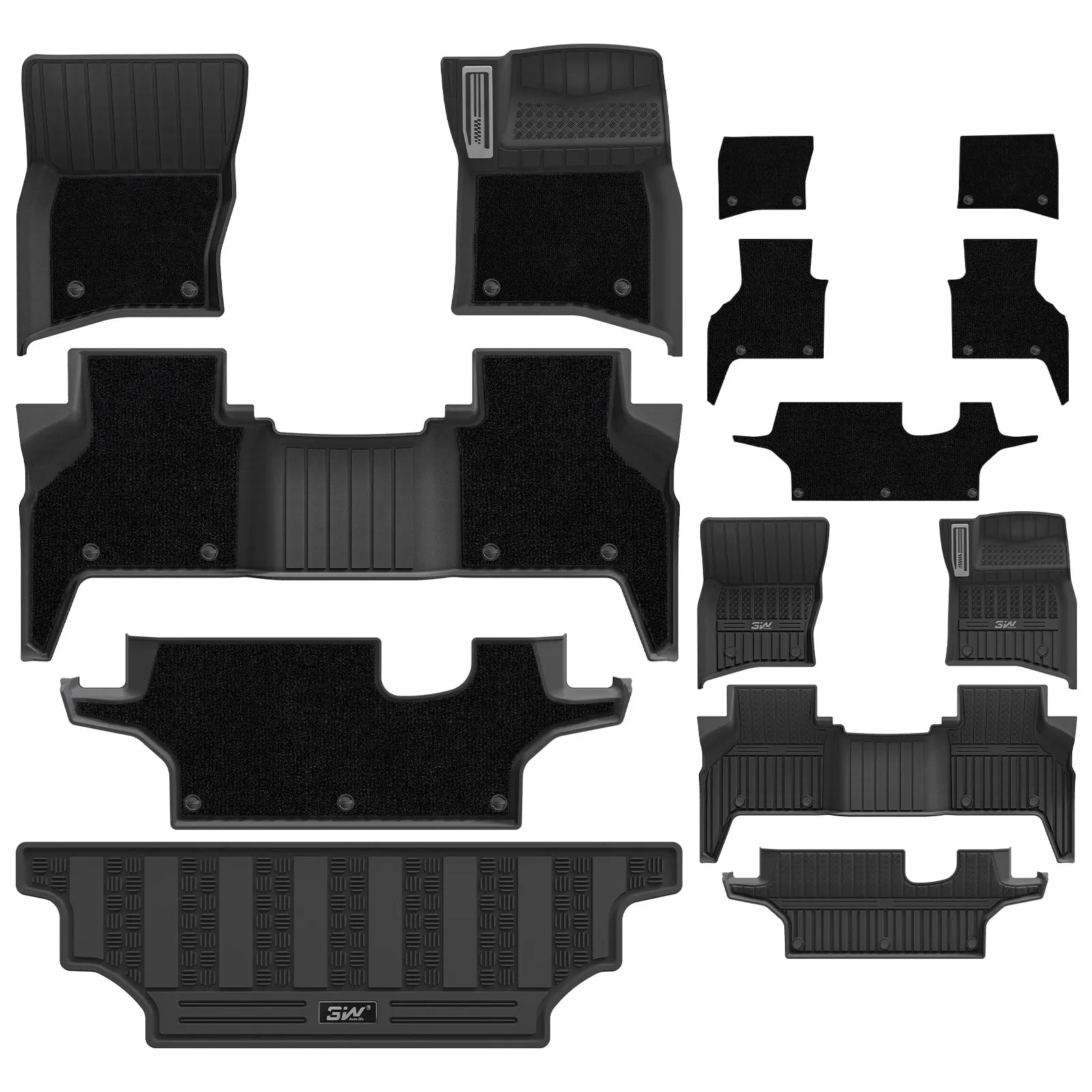 3W All Weather Car Mats For Land Rover Defender 130 2020-2026 (Fit for 7 seater and 8 seater) RHD 3Wliners AU