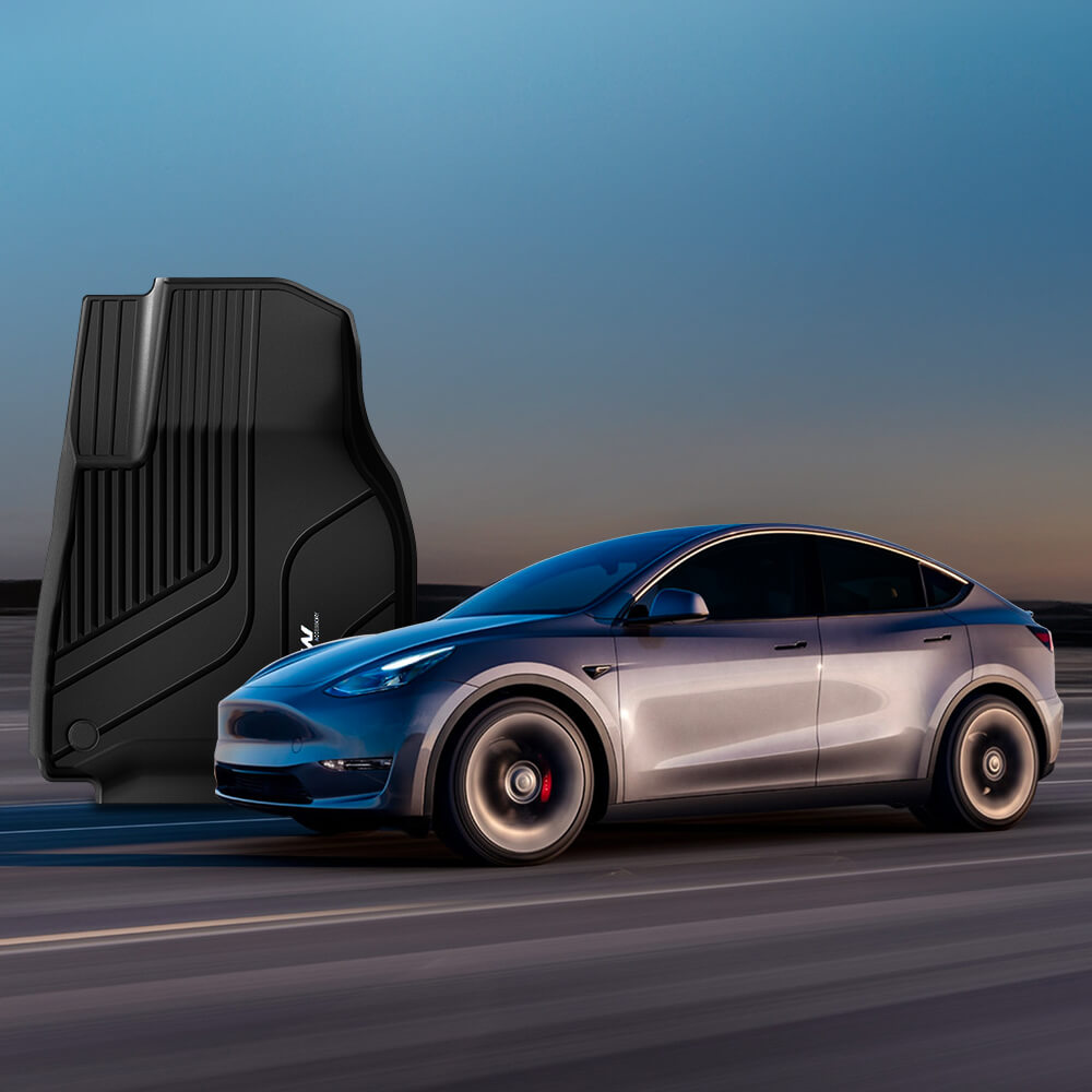 3W Custom Car Floor Mats All Weather Floor Liners, Boot Liners and Back Seat Cover Full set 9PCS for Tesla Model Y 2021-2024 RHD 3Wliners AU