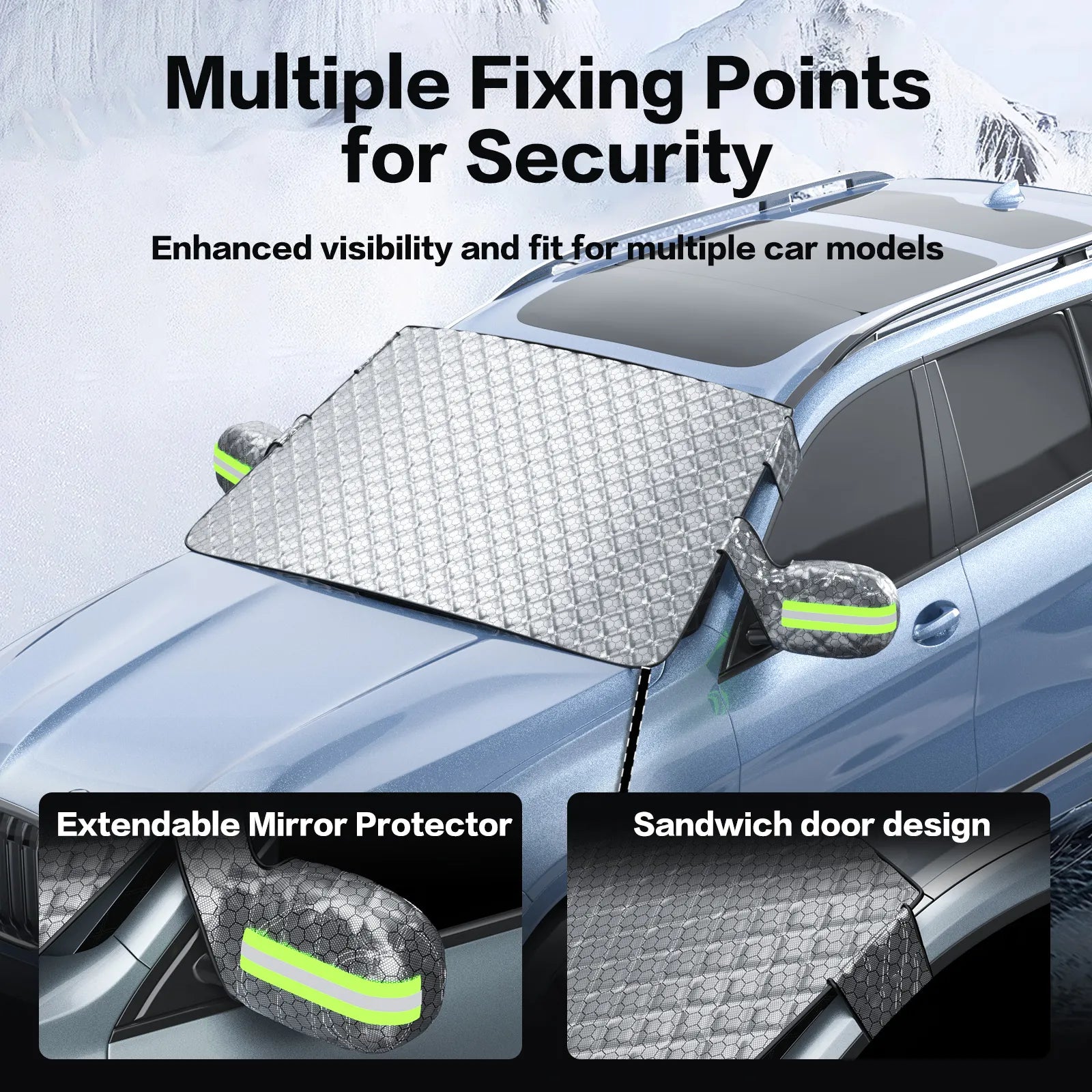 Graphene Thermal Windshield Cover for Ice & Snow - Universal Fit