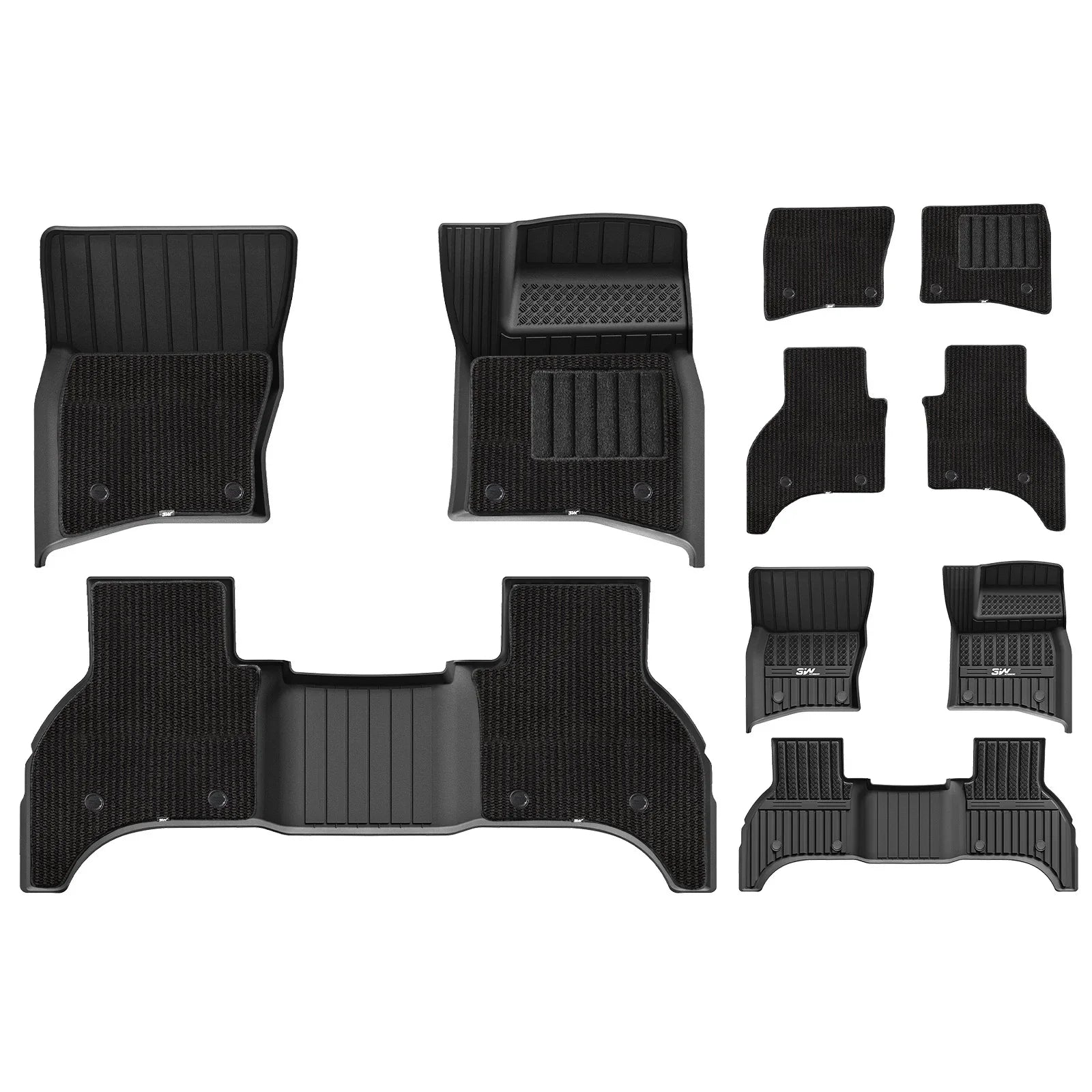 3W Double Layer Mats for Land Rover Defender 110 5-Seater With Carpets 2020-2026 RHD